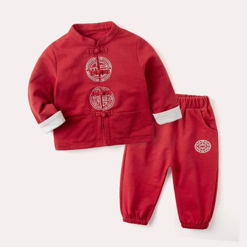 Bebê han terno ano novo festival de primavera crianças tang terno trajes tradicionais chineses para crianças menino cosplay hanfu oriental \