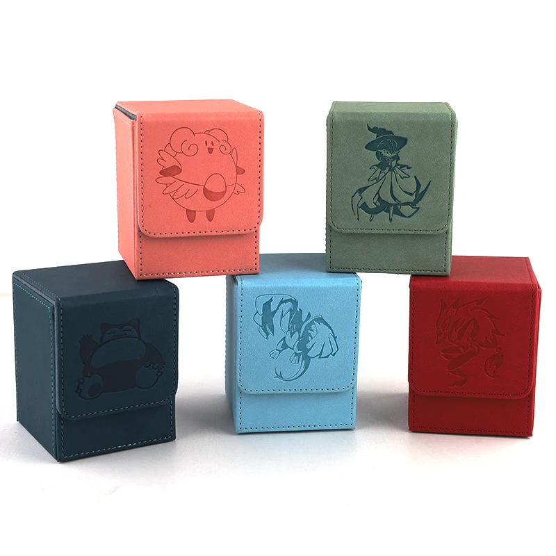 

Diy Self Made Ptcg Charizard Gardevoir Card Storage Box Ptcg Lucario Snorlax Leather High-End Card Storage Box Gift Toys