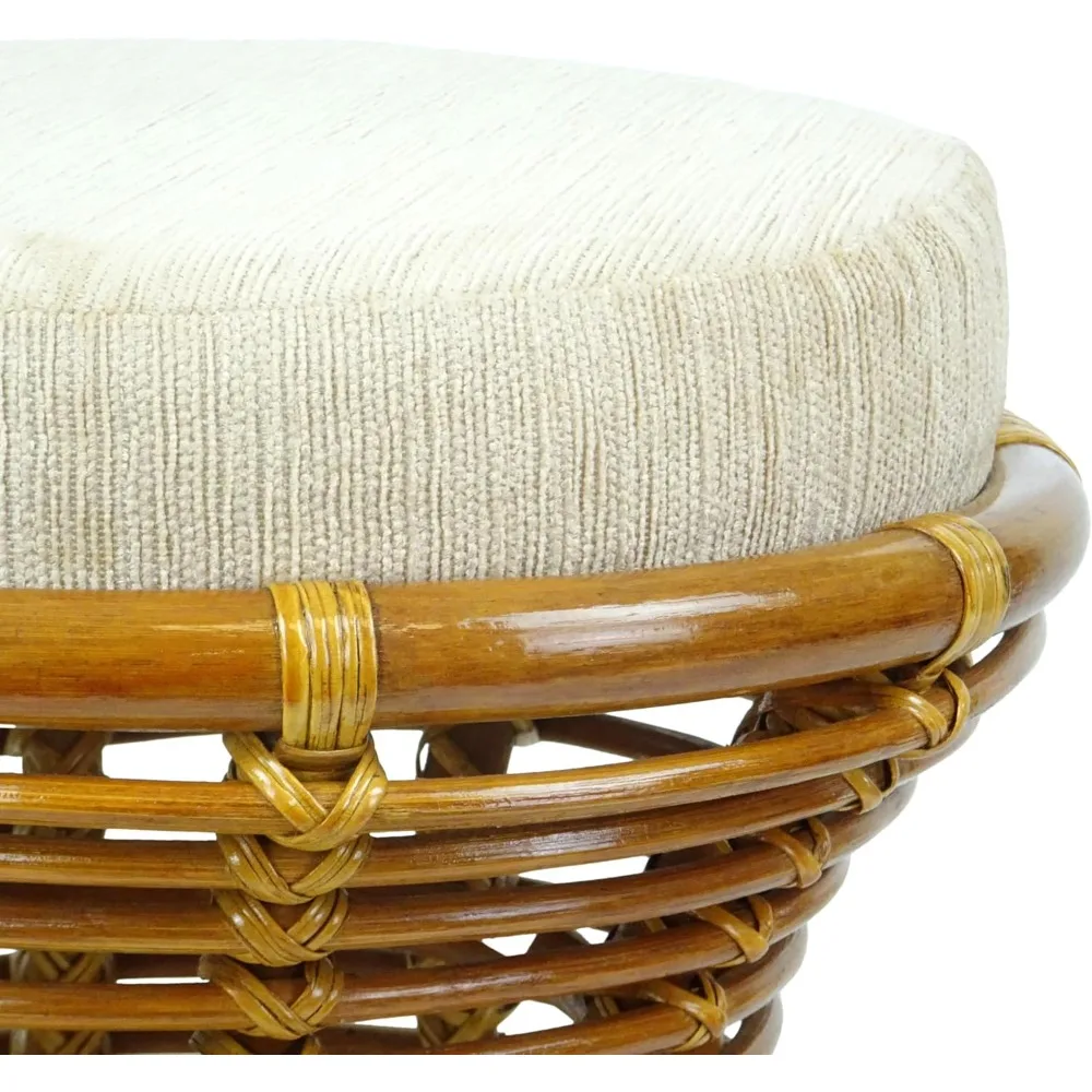 اليدوية الطبيعية الروطان الخوص البراز العثماني الغرور غرفة نوم تجميعها بالكامل اللون الاستعماري #6