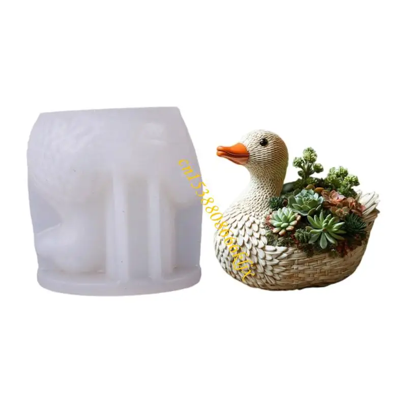

Duck Silicone Mold Resin Crafts Moulds Planter Flexible Reusable Mold for Creating Unique Decorative Items and Gifts 066C