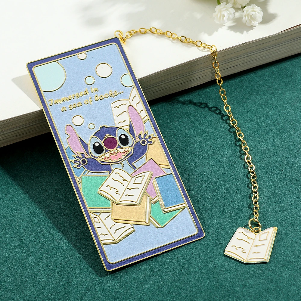 Imagem -03 - Cute Naughty Stitch Bookmark para Amantes do Livro Cartoon Anime Fans Metal Book Marks Presentes de Férias de Pais para Filhos