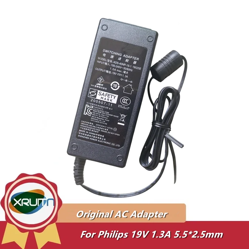 Cargador adaptador de CA Original de 19V 1.3A ADS-40NP-19-1 para Monitor LCD Philips AOC 24B2XH/27B2H 24B2XD 24B2XDM 24B2XDA 24T1Q/27T1Q