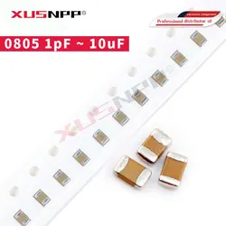 100pcs 0805 50V SMD Thick Film Chip Multilayer Ceramic Capacitor 1pF-47uF 10NF 100NF 1UF 2.2UF 4.7UF 10UF 1PF 6PF