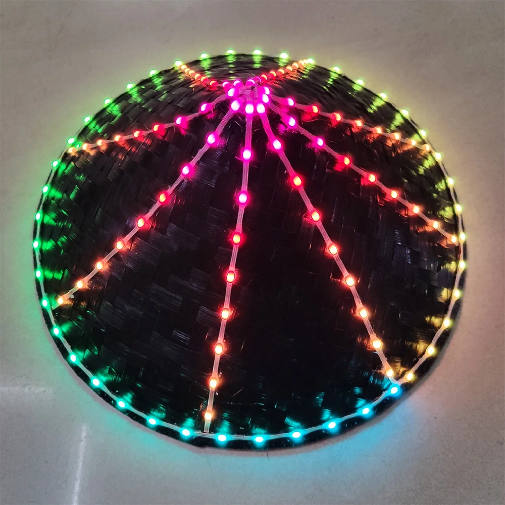 LED party luminous chivalry hat Chinese traditional bucket hat wedding party stage performance festival luminous hat