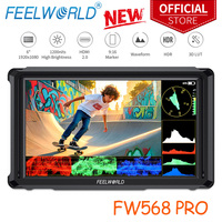 FEELWORLD FW568 PRO 60Hz 6-inch 1200nit High Bright Camera DSLR Monitor 4K HDMI for Rig Gimbal Lightweight