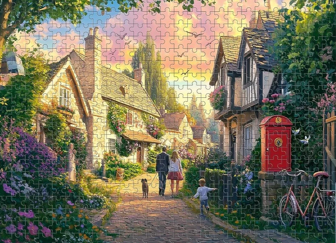 Wooden Puzzle Sunset Strolls 1000/500/300 Pcs for Adult Jigsaw Puzzle Bedroom Gameroom Livingroom Home Decor Birthday Gift
