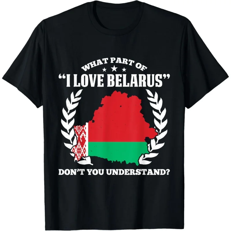 3D Printed Belarus Flag Map T-Shirt For Men Belarusian Love Heart Pattern Tees Summer Loose O-Neck Tops Short Sleeves T Shirts