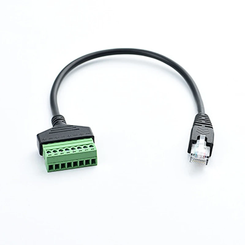 Ethernet macho para adaptador macho de 8 pinos, cabo ethernet rj45, conector para câmera cctv