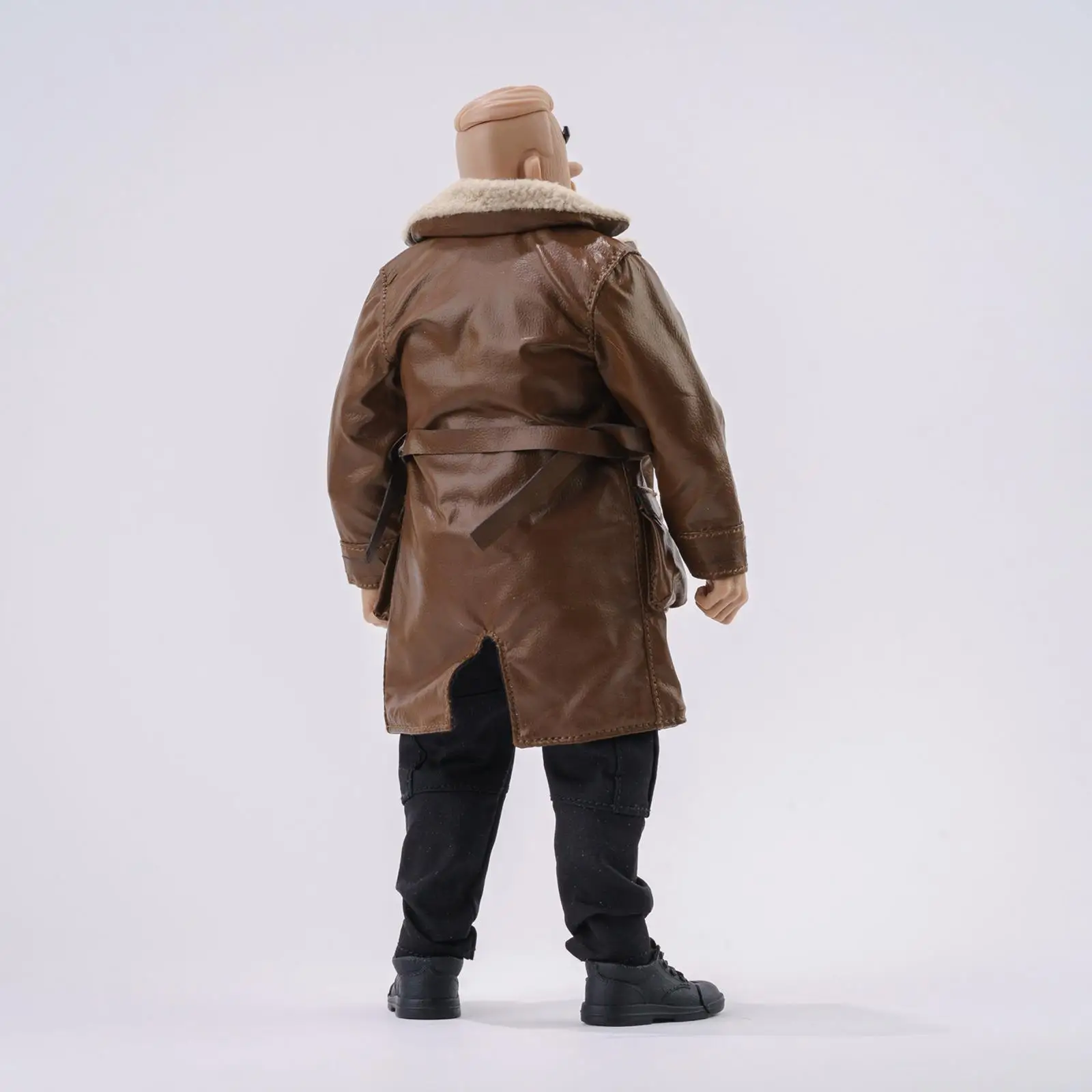 

Model Miniature Clothing PU Leather Coat Brown 1 10 1 12 Male Soldier Dress Up Doll Outfit for Fashion Photography