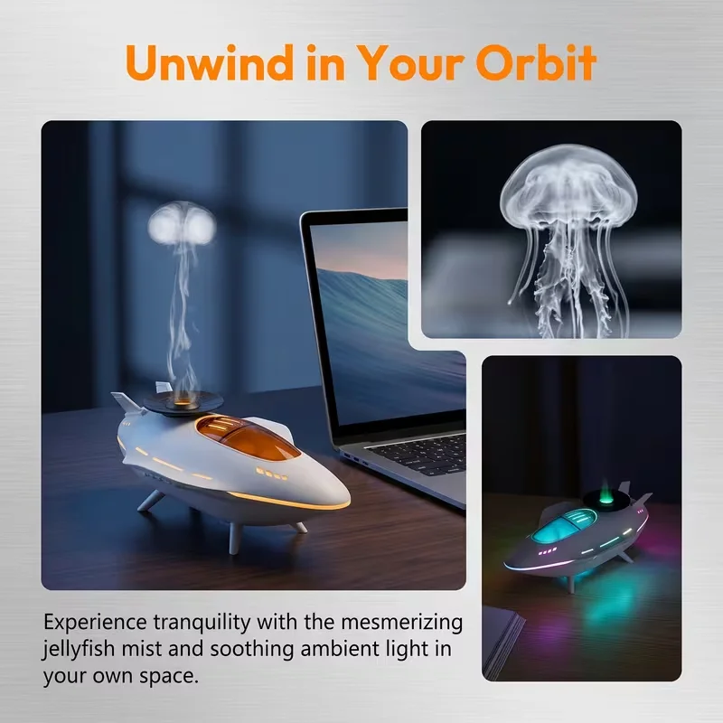 Space Shuttle Essential Oil Diffuser,2 Mist Modes,7 Color LED Aroma Diffuser,Air Humidifier for Home decoration, Christmas Gift