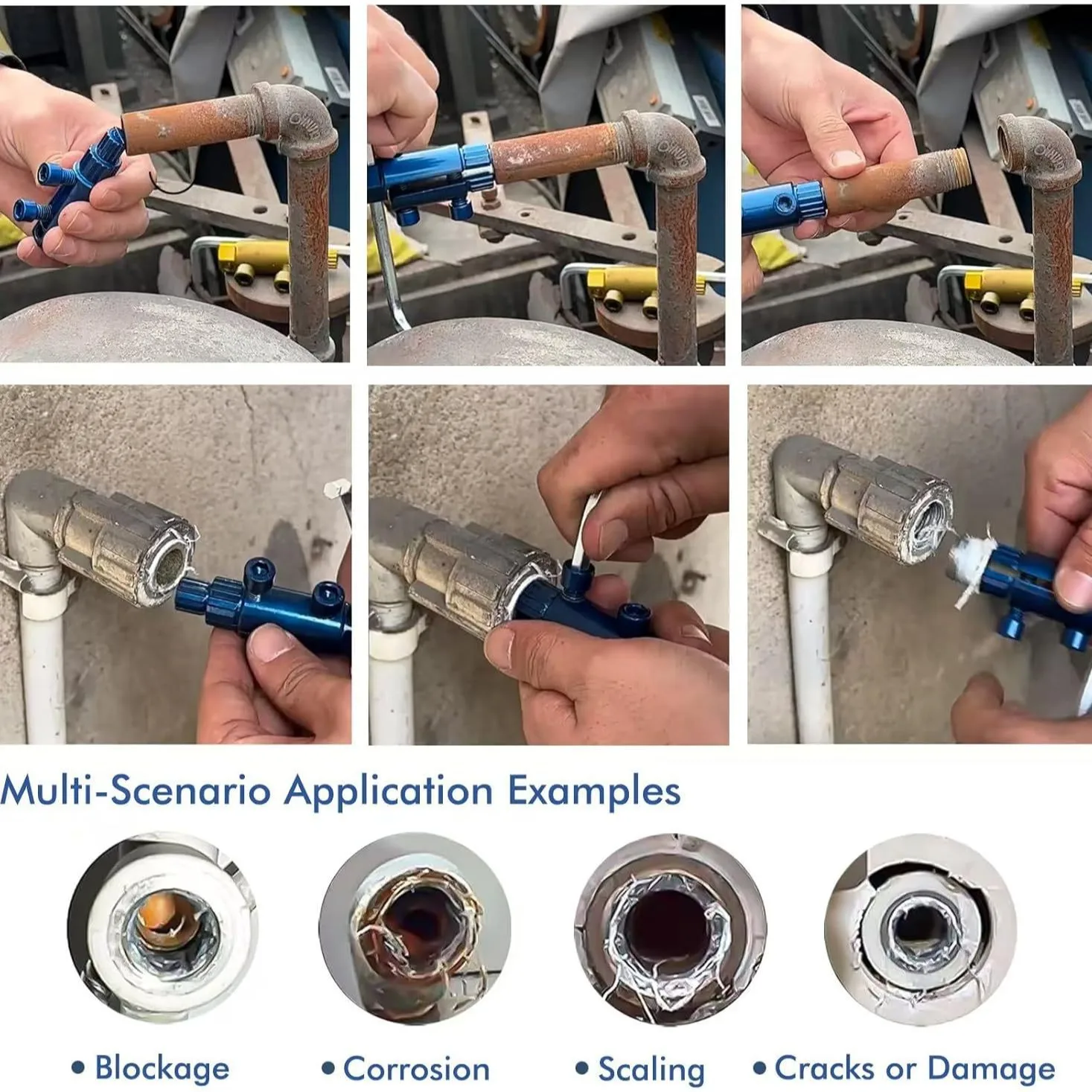 Broken Pipe Thread Extractor 1/2-3/4-1inch Pipe Thread Repair Tool for Faucets Angle Valves Pipe Broken Thread Removal Tool