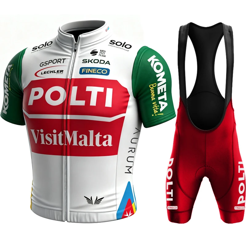 قمصان ركوب الدراجات مالوت مان الصيفي Team Polti - VisitMalta Clothing مجموعة ملابس رياضية جبلية للرجال أطقم جيرسي Mtb Tricuta #1