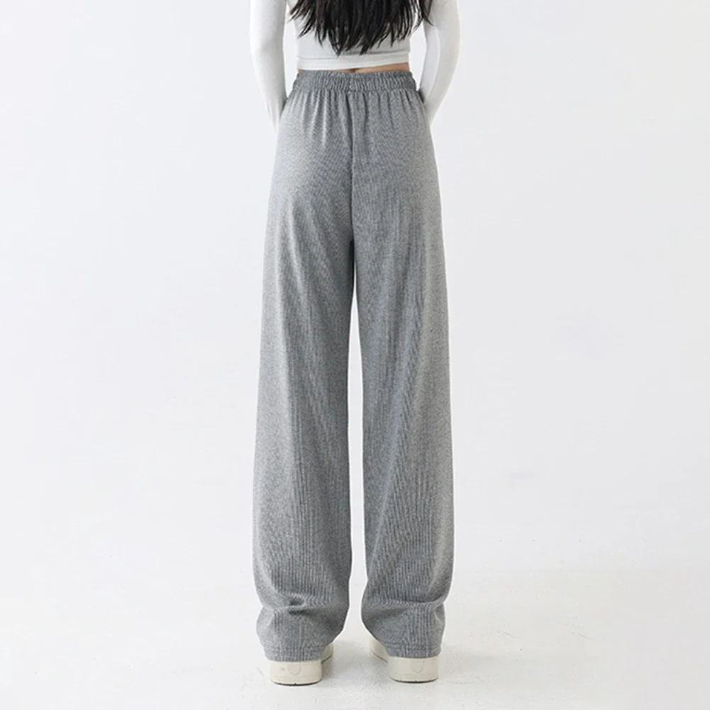 

For All Seasons Black High Waist Pants Basic Casual Wide-leg Trousers Wide-leg Fashion Casual Wide-leg Solid Color