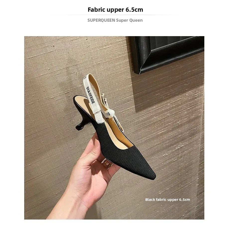 صنادل صيف 2025 الجديدة بتصميم عقدة الفراشة المحبوكة والمطرزة، أحذية نسائية كلاسيكية بمقدمة مدببة ونعل مسطح، أحذية مريحة بنمط ... #2