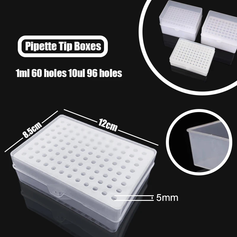 10ul 96holes 1ml 60holes Tip Box Lab Pipette Tip Box Autoclave Reusable Storage Box Laboratory Supplies