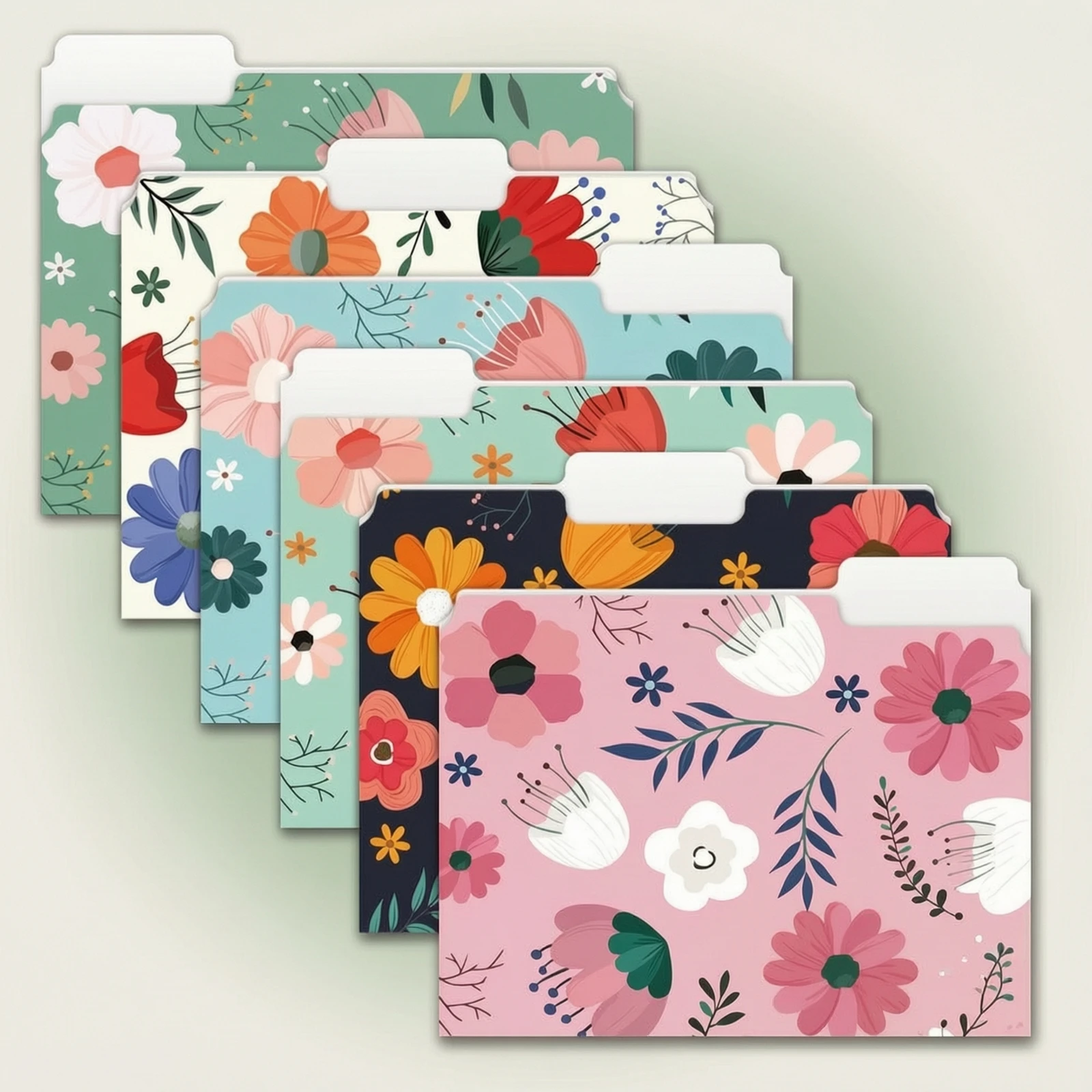 6 Pieces Folders with 1/3 Cut Tab Recycled File Folder with Tabs Tabbed File Folder Lightweight for Professionals, Office