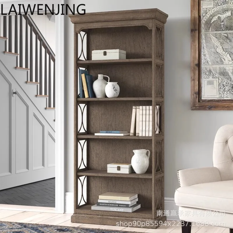 

HLZ rural dining side cabinet old weathered gray antique retro restaurant dishes bookcase display cabinet