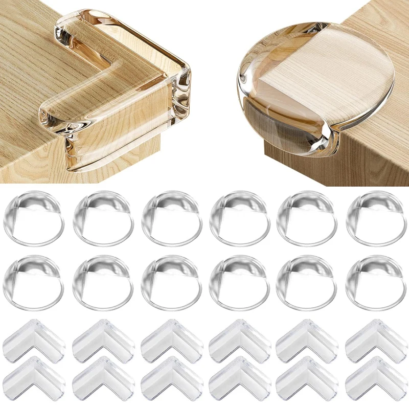 

24 Pcs Baby Corner Protection Table Corner Protectors with Super Glue for Tables and Furniture Corners Children Protective Tools