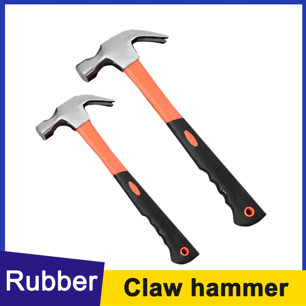 Multifunctional Claw Hammer Ramshorn Nail Hammer Rubber Handle Lightweight Portable Carpentry Window Breaking Hand Tools