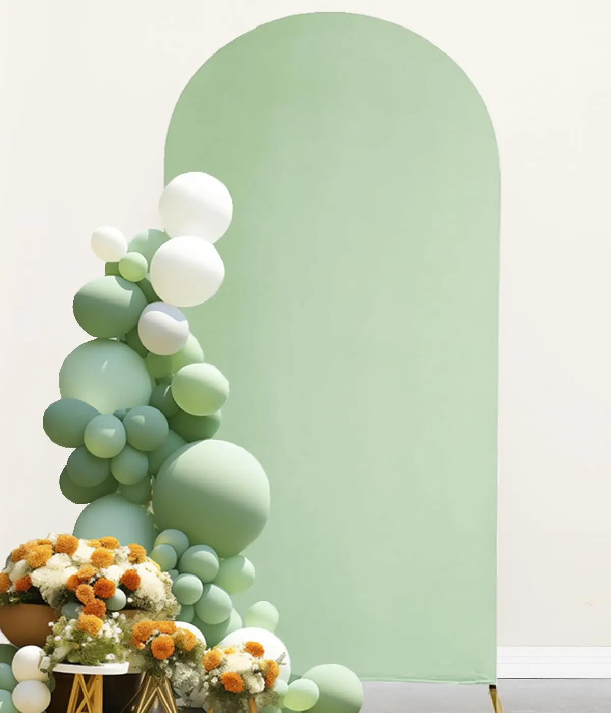 Cubierta de fondo de arco, decoración de boda de doble cara, cremallera verde de tamaño, cubierta de fondo elástica gruesa para ajuste de escena de fiesta