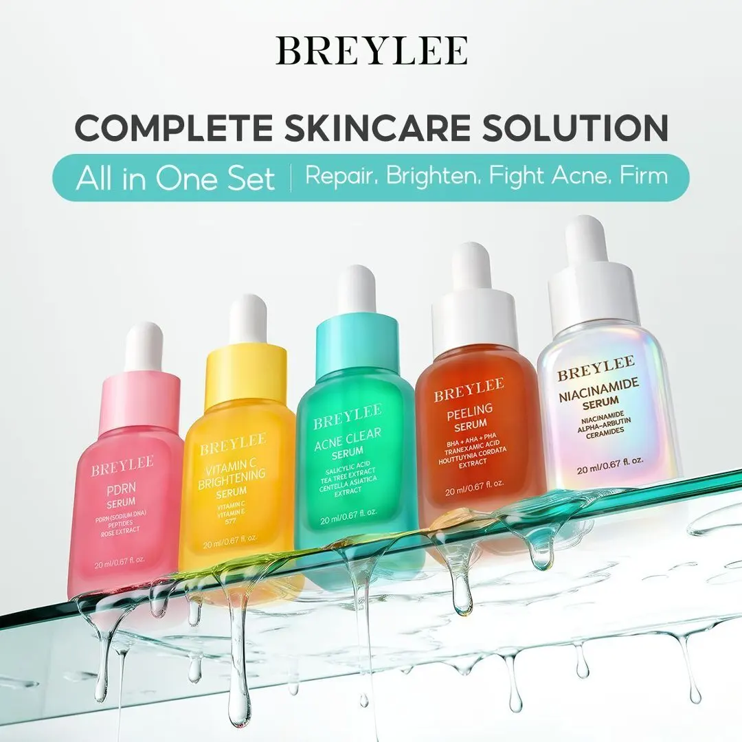 BREYLEE Novo Sérum de 20ml com Vitamina C, Clareador, PDRN, Anti-idade, Niacinamida, Reparação da Pele, Tratamento de Acne, Sérum Facial Esfoliante