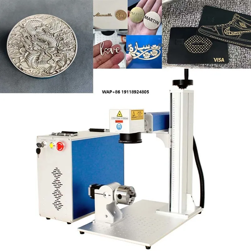 30W 50W 100W  Fiber Marking Machine for Metal Id Card 3D Printer Coin Engrave for Metal Card Storage