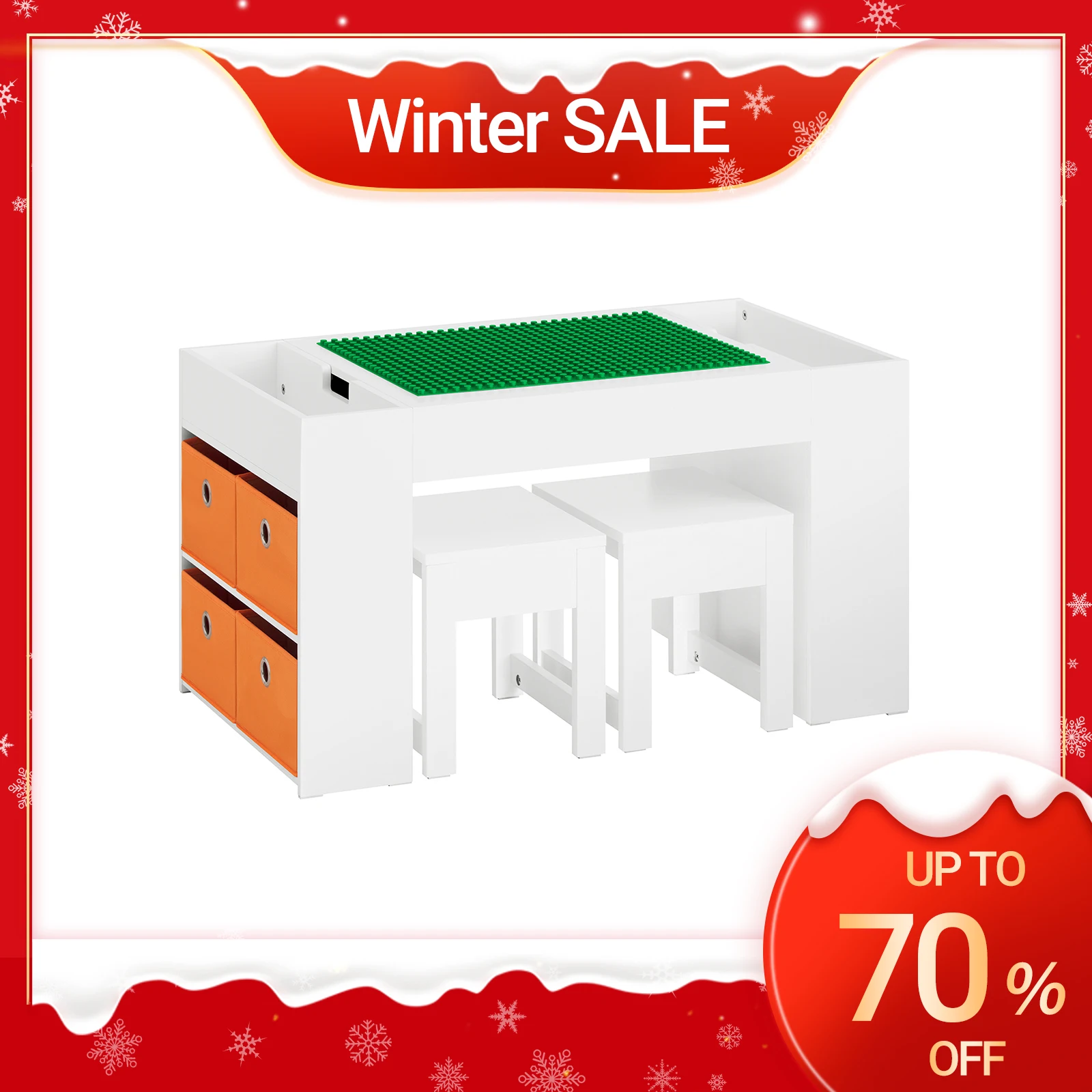 SoBuy KMB75-W table pour enfants avec 2 chaises groupe de sièges pour enfants avec espace de rangement siège enfant multifonctionnel groupe ensemble de chaises de table pour enfants