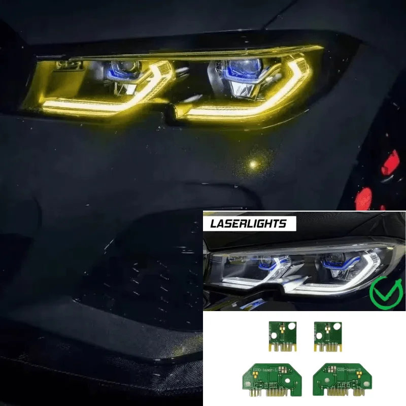 

Yellow Angel Eyes Daytime Running Lights DRL For BMW 3 Series 2019 2020 2021 2022 Laser Headlight LED boards Chips G20 G21 GTS