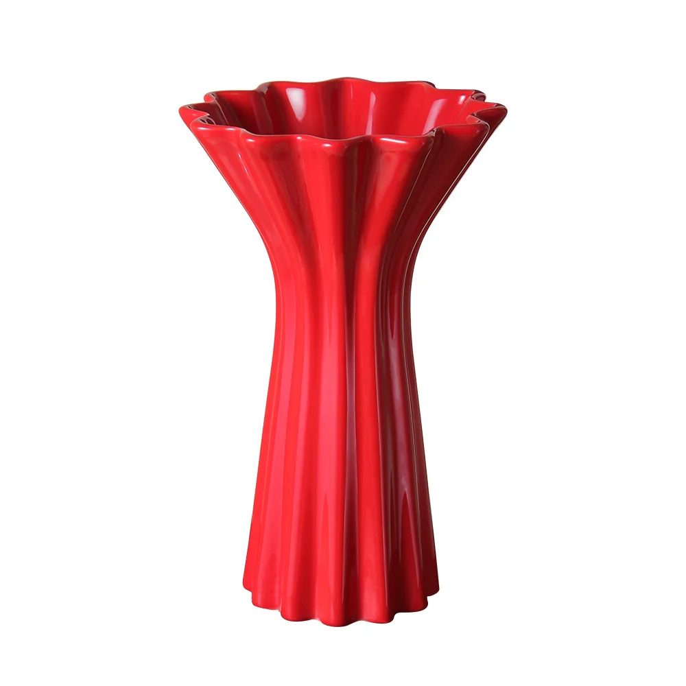 Ceramic vase, high sense, medium and ancient style, high value, retro hydroponic vase red