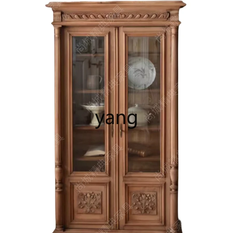 

CX solid wood dining side storage household living room carved against the wall wine cabinet