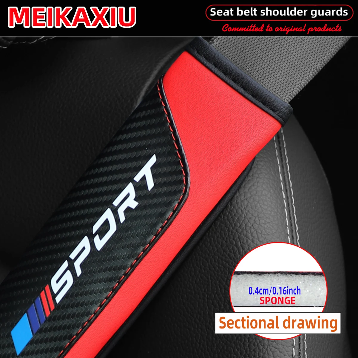 2 Stück Carbonfaser-Sicherheitsgurt-Schultergurt-Abdeckungen für BMW X1 X3 X5 E70 F15 F48 G30 G20 F30 Auto-Sicherheitsgurt-Abdeckung – Detail 2