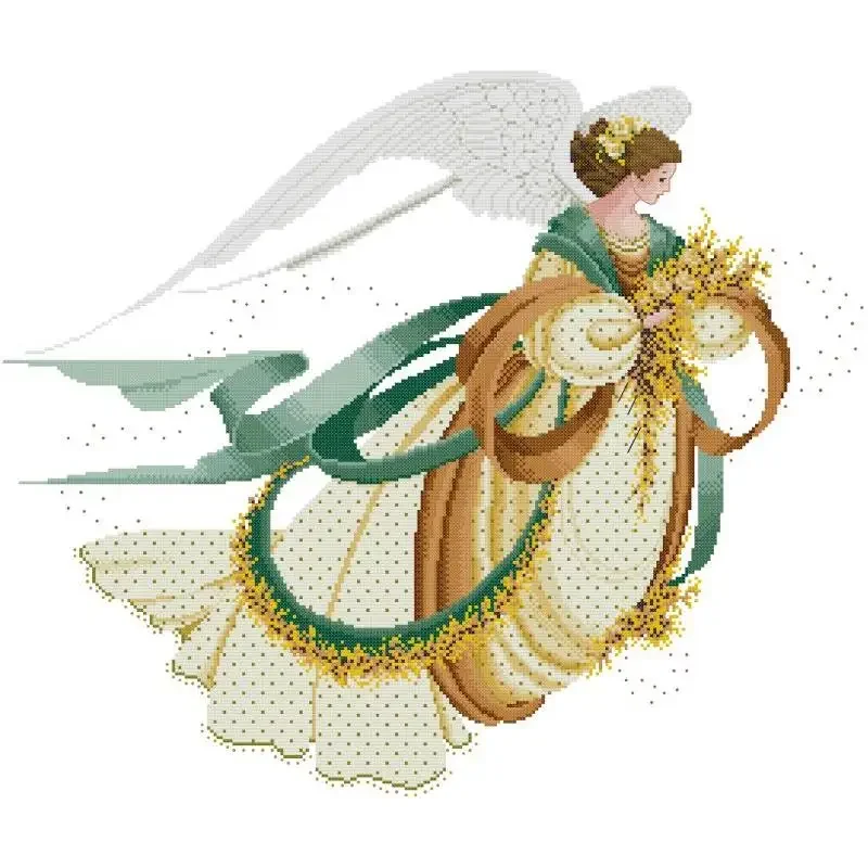 Angel Series Character Patterns Cross Stitch Kits  Aida 16CT 14CT 11CT Count Canvas Printed Cloth Embroidery Kit DIY Home Decor