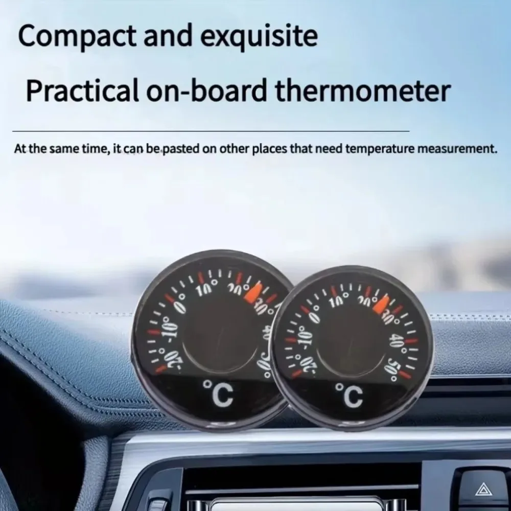 2 Peças de Termômetro Mini para Carro Sem Bateria, Leitura Instantânea de Temperatura, Montagem no Painel para Sedans e Caminhões, Acessórios de Decor