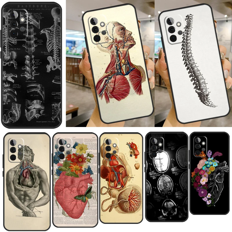 Medical Human Anatomy Case For Samsung Galaxy A12 A32 A42 A52 A72 A50 A70 A10 A20 A21S A52S A51 A71 Phone Cover