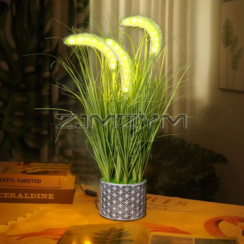 LED Simulação Plant Table Lamp, Desk Lamp para Casa e Hotel, Simulação, Decorativo