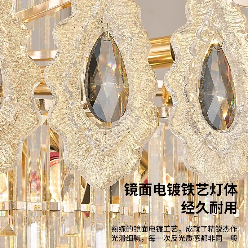 Duplex building chandelier 2026 new light luxury modern crystal hall lamps villa empty and high living room lights