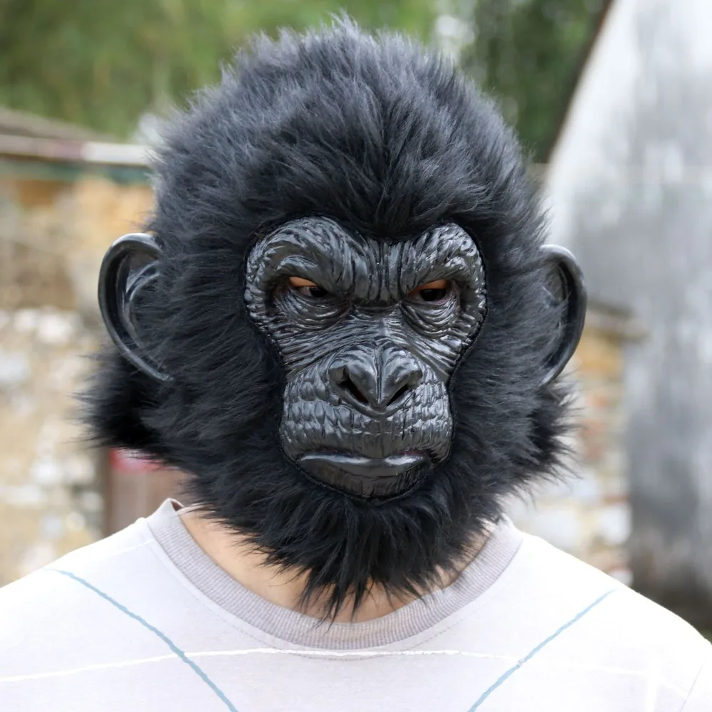 

Animal Gorilla Head Mask Latex Ape Novelty Halloween Dressing Up Costume for Party Props Fancy Ball Chimp Maquerade Mask for Men