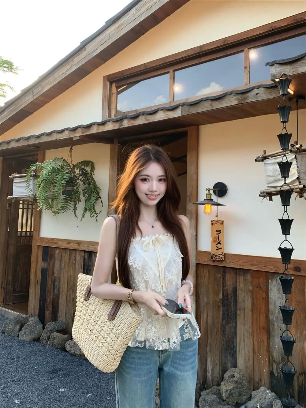 Kumikumi Lace Strap Vest Women's Summer Elegant New Style Sleeveless Top Heavy Embroidery A-Line Narrow Shoulder Strap Vest