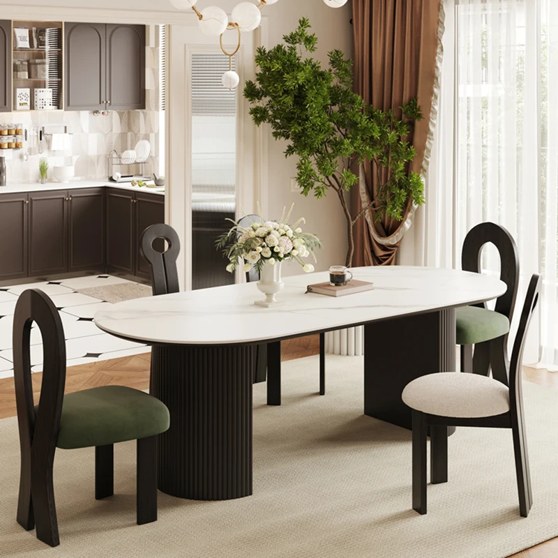 

Living Room Dining Table Party Modern Unique Center Restaurant Dining Table Coffee Oval Italian Mesas De Comedor Home Furniture