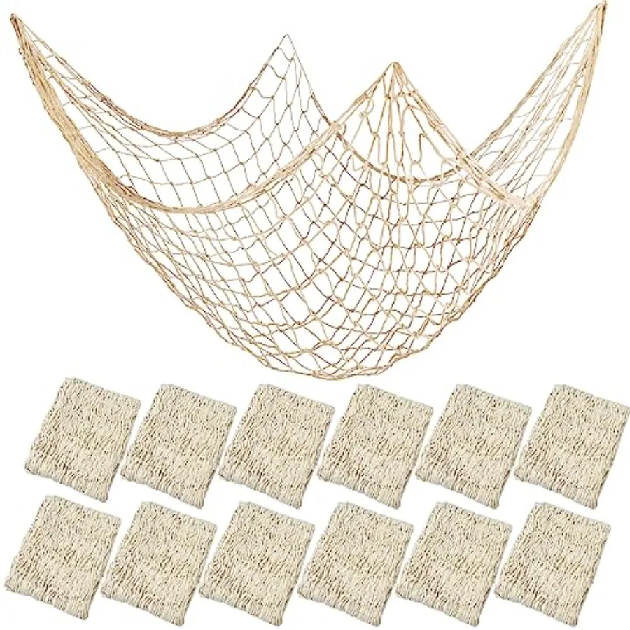 12 Pieces Natural Fish Net Decoration 80