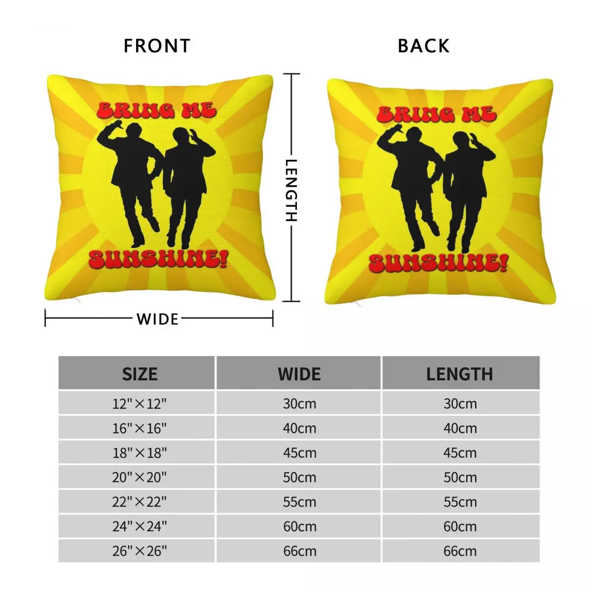 Morecambe And Wise Bring Me Sunshine Square Pillowcase Polyester Linen Velvet Pattern Decorative Pillow Case Car Cushion Case