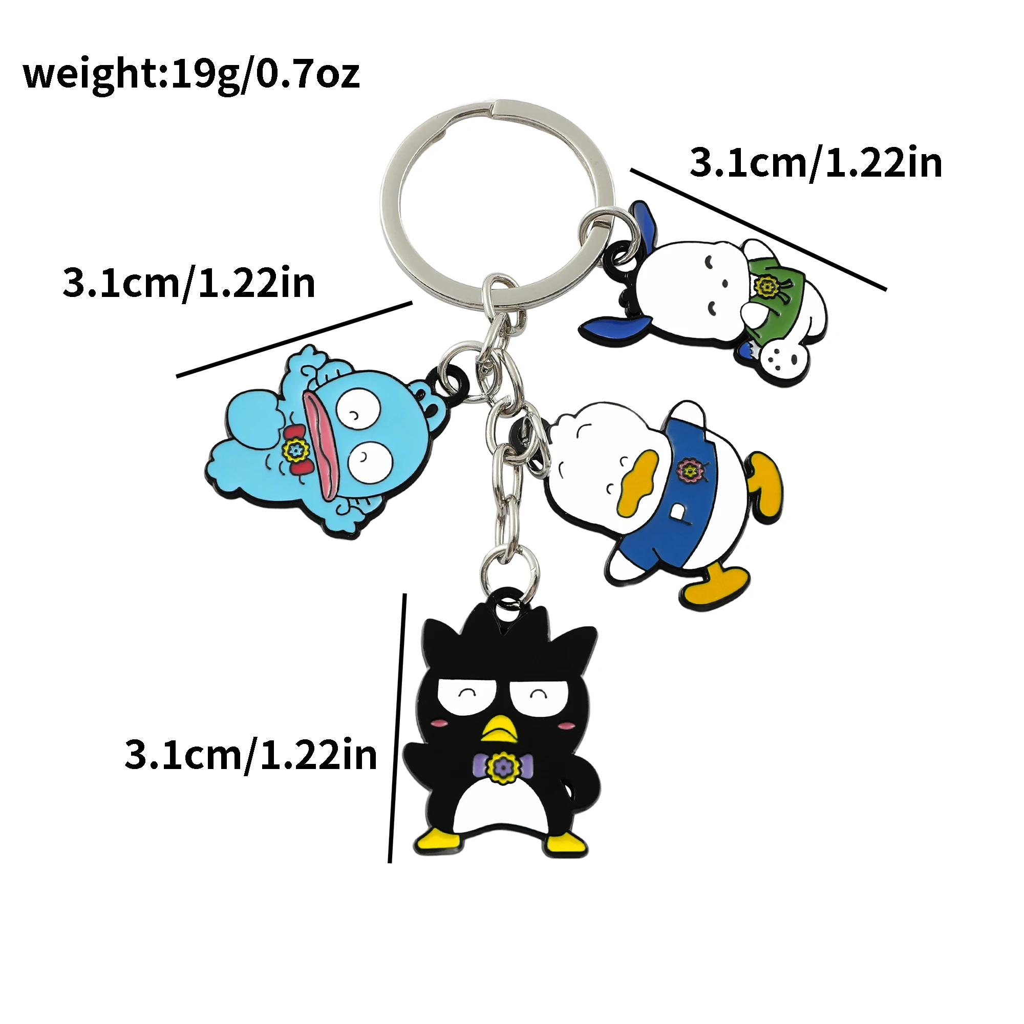 Hello Kitty Anime Key Chain, Cinnamoroll, Sanrio Keyrings, Kuromi Figure Pendant, Cute Keyring Decor, Toy Gifts