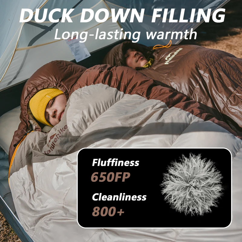 Naturehike Snowbird Sleeping Bag Winter Camping Duck Down Adult Sleeping Bag Hiking Waterproof Lightweight Sleeping Bags Outdoor