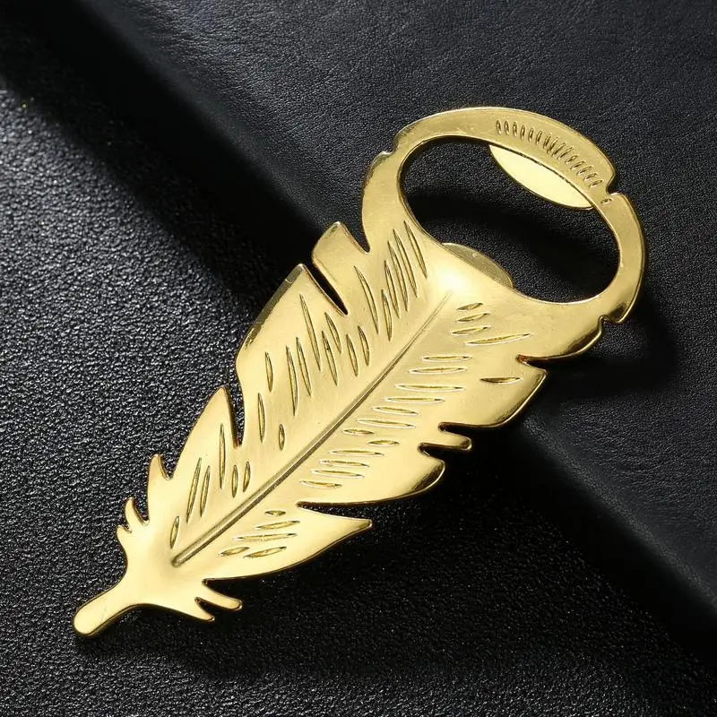 

Открывалка для пива с золотыми перьями, средство для удаления пивных колпачков, металлическая открывалка для бутылок, многофункциональный инструмент для кемпинга, пикника, вечеринки, свадьбы