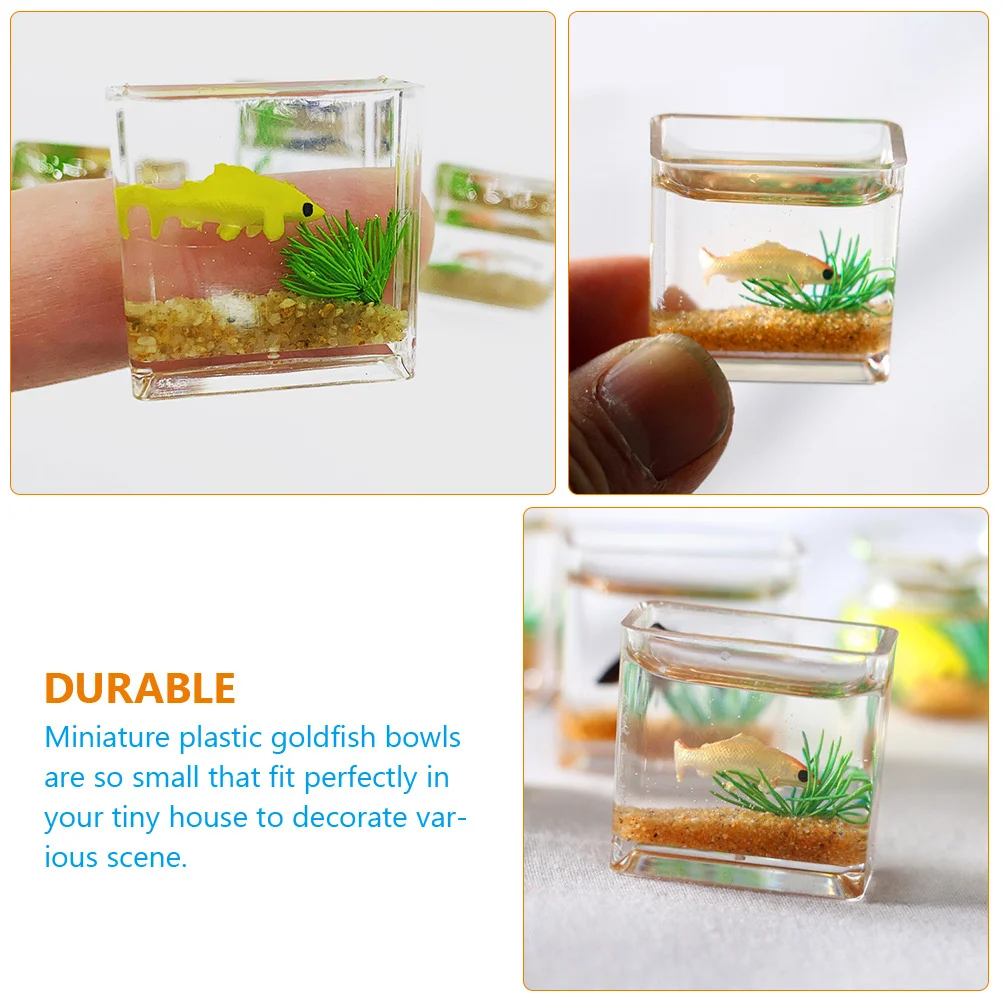 

3Pcs Miniature Fish Bowls Goldfish Tanks Small Fish Decor for Dollhouse Scenes Mini House Decoration