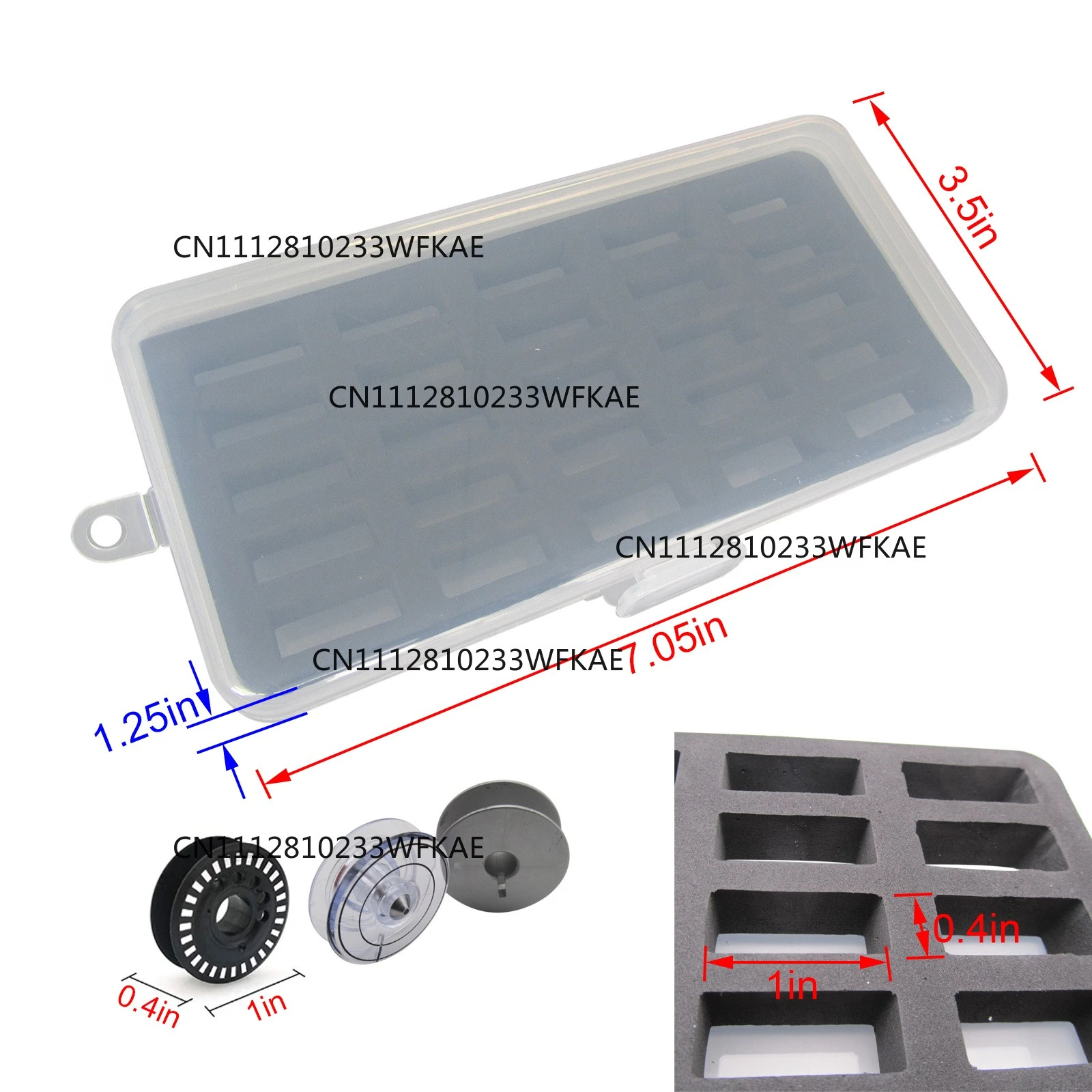 2Pack Bobbin Case For Jumbo (M Size Diameter:1 inch ) Bobbin (Box Only)  Hold 50PCS Bobbins