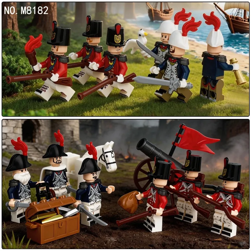 

Конструктор M8182: Королевские солдаты, двусторонние фигурки, аксессуары для кукол, карета, орангутанг, животные, детские игрушки, строительные блоки