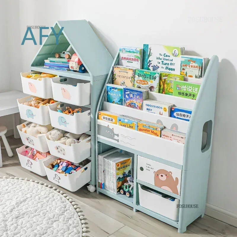 Modern Unique Bookcase for Apartment Room Creative Integrated Cartoon Shelf Plastic Design Bedroom Bookshelf for Living Room
