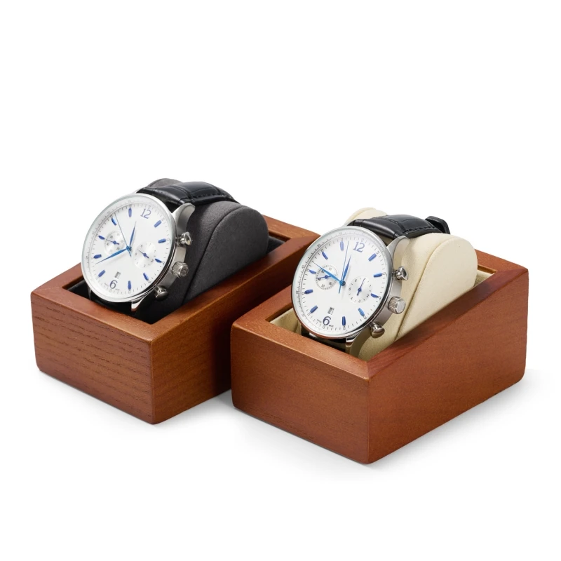 Oirlv Wooden Watch Stand Storage Box Solid Wood Wrist Watch Holder Display Stand Wooden Watch Display Storage Holder Stand Box