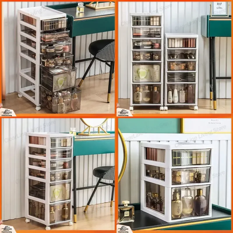 Plastic Drawer Type Office Desk Storage Cabinet Multi Layer Under Table File Sorting Organizer for Stationery and Cosmetics